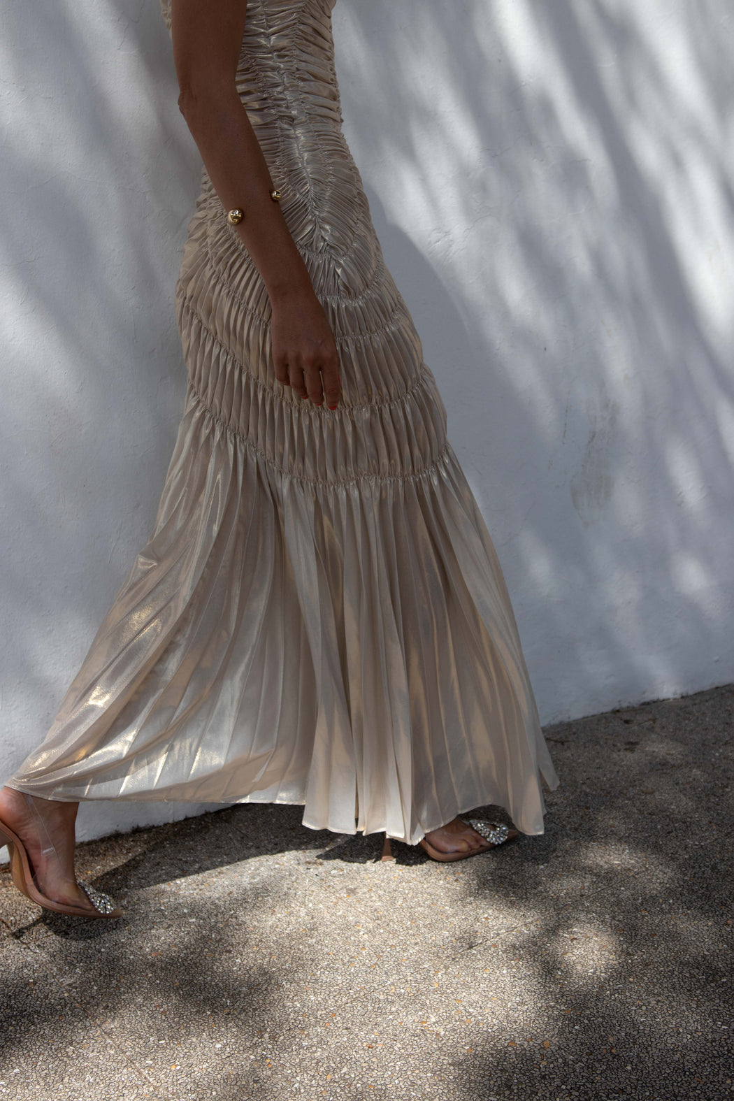 Fossil Dress Floor Length Metallic