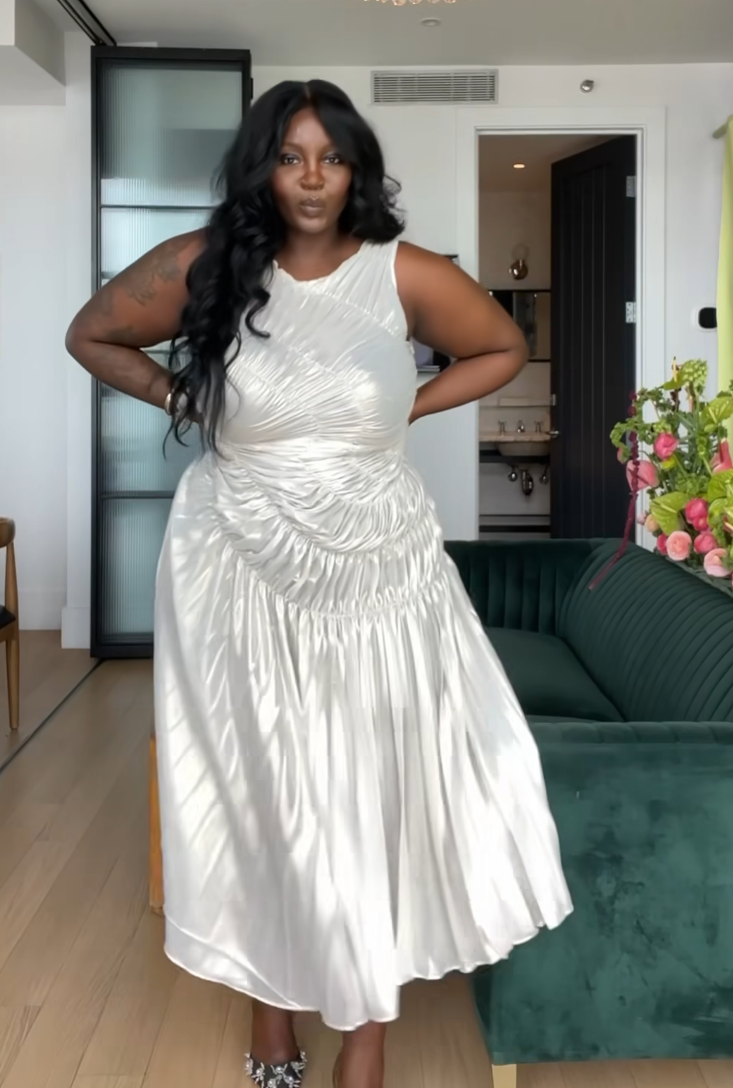 Fossil Dress Floor Length Metallic