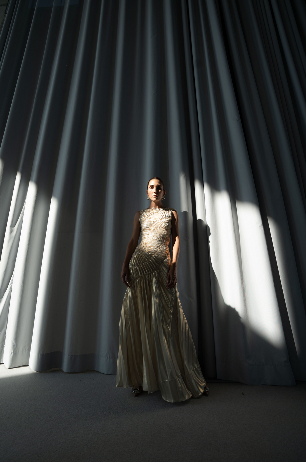 Fossil Dress Floor Length Metallic