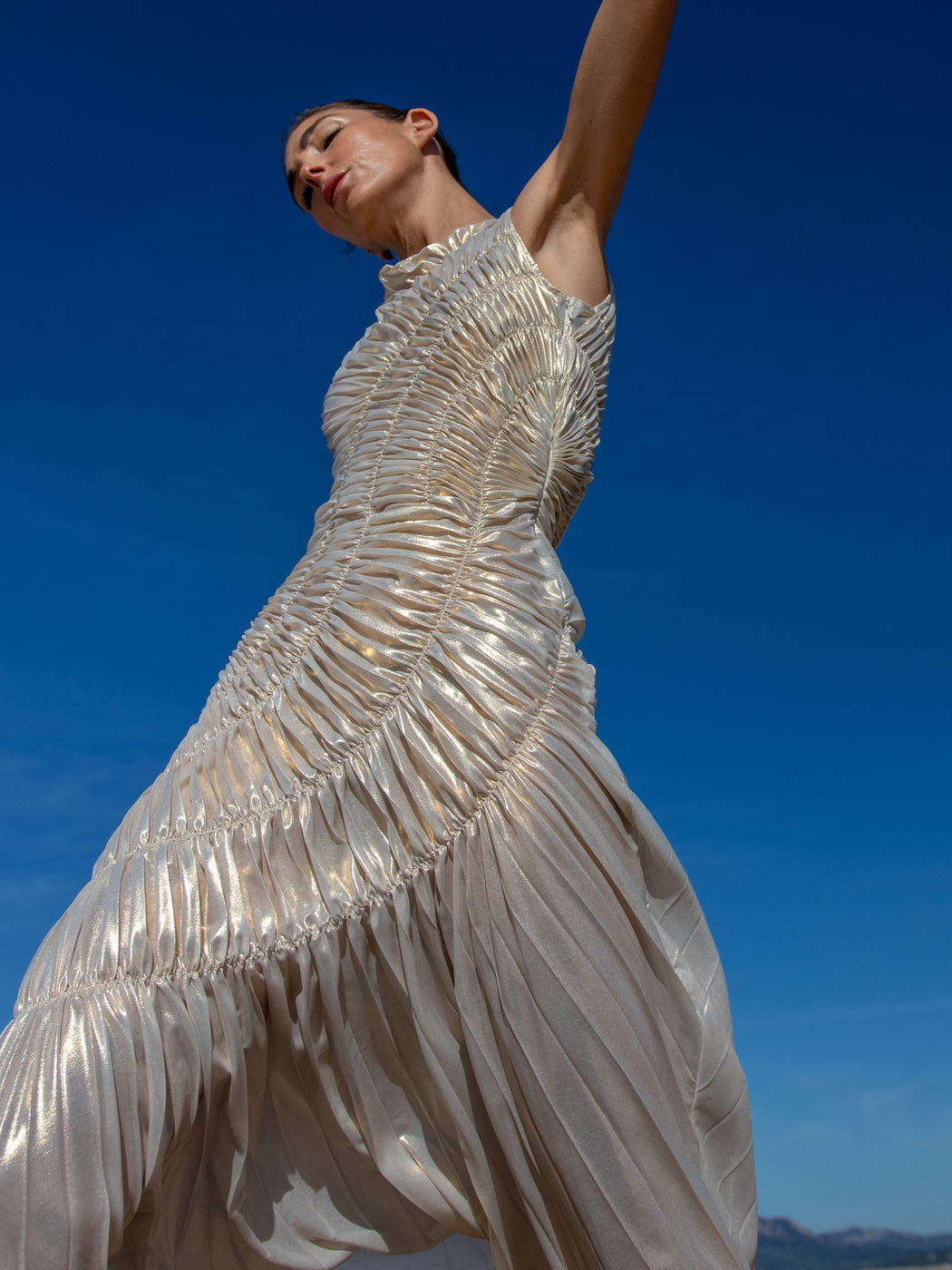 Fossil Dress Floor Length Metallic