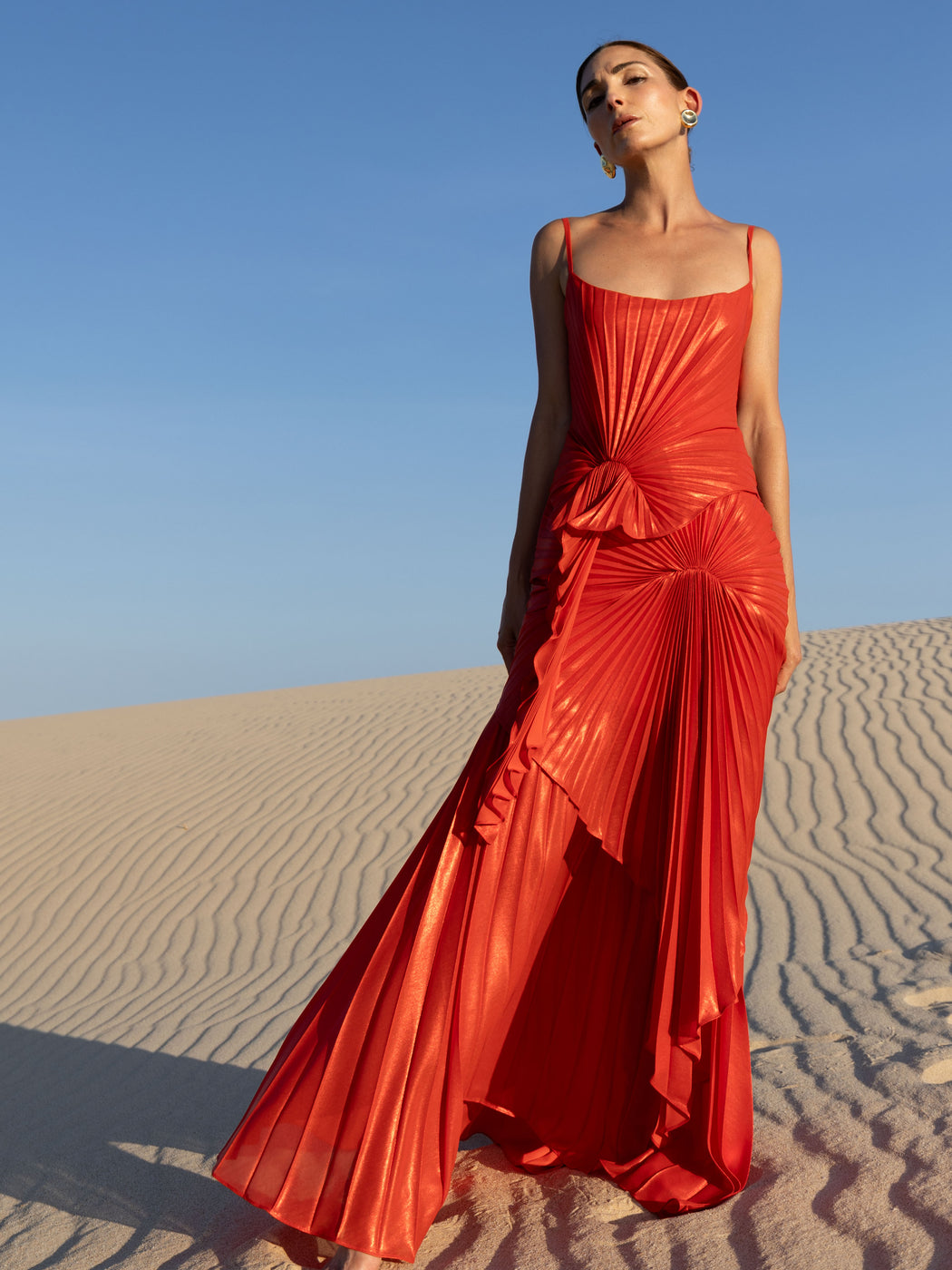 Torrent Dress Floor Length Metallic