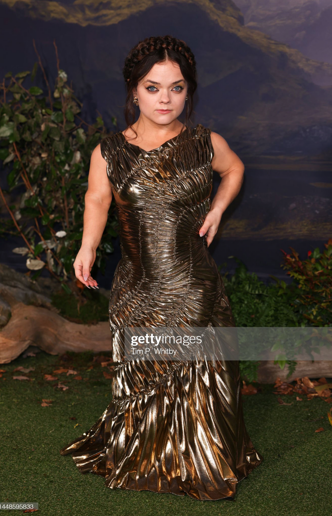 Francesca Mills Fossil Dress at Premiere of The Witcher: Blood Origin