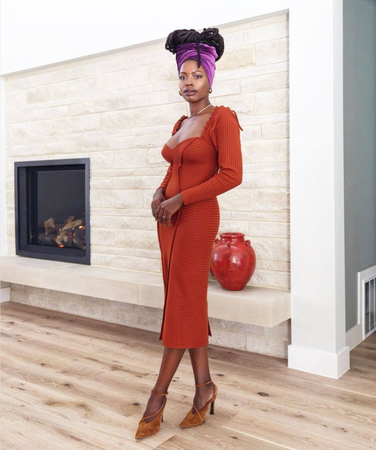 Paola Mathé Blaze Dress in Terracotta