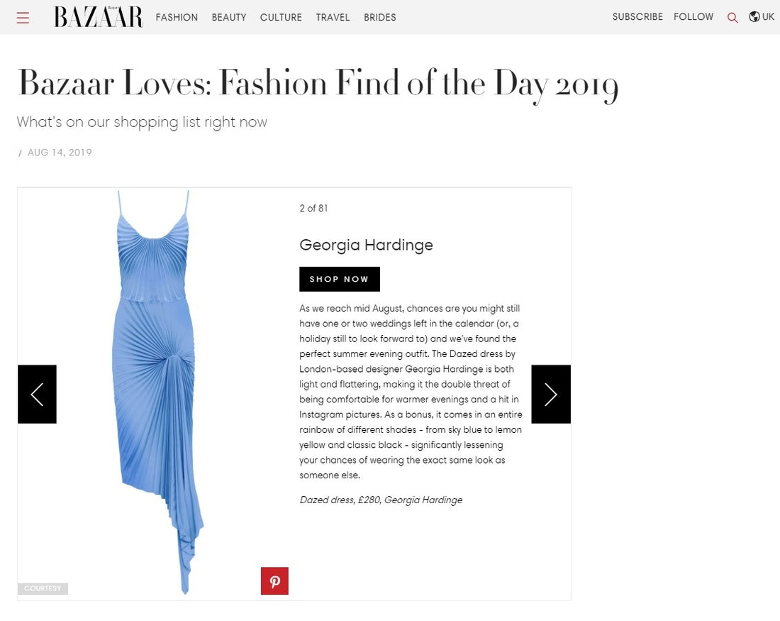 Harper's Bazaar feature SS19 Dazed Dress