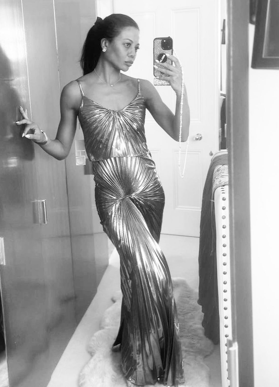Emma Thynn wears The Dazed Dress Floorlength in Red