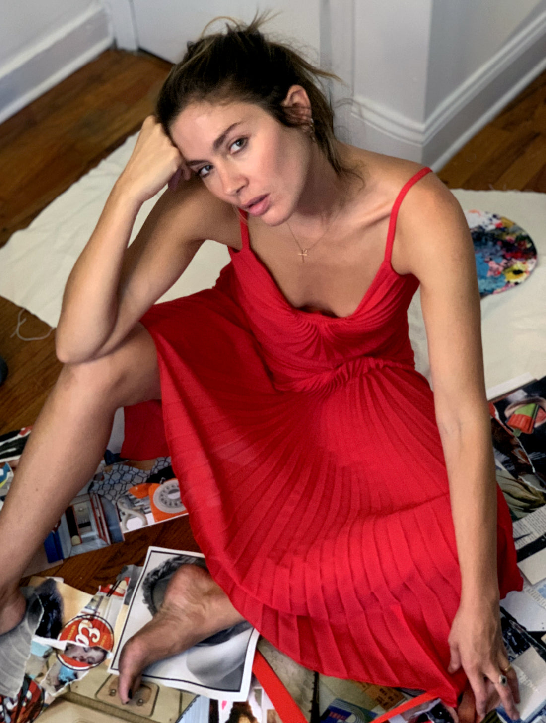 Quentin Jones wears her Red Dazed Dress to support GH Age UK Charity Campaign