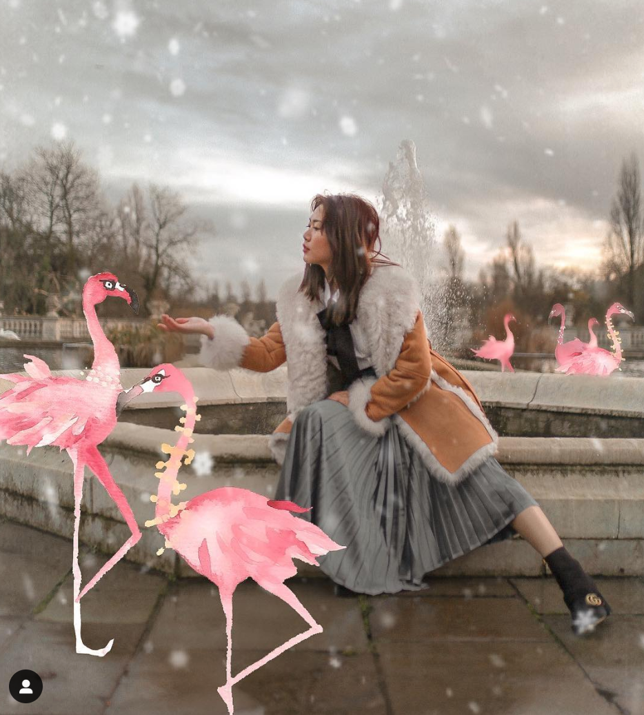 Andrea Cheong wears AW18 Sunray Skirt in Dusky Blue