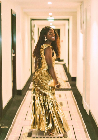 Eniola Aluko wears the Fossil Dress to The Fifa Awards in Paris