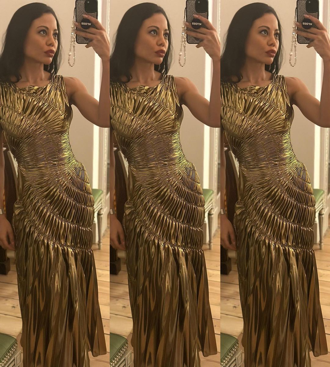 Emma Thynn Fossil Dress in GOLD