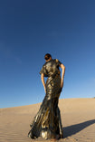 Chrome Dress Floor Length Metallic
