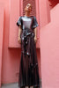 Chrome Dress Floor Length Metallic