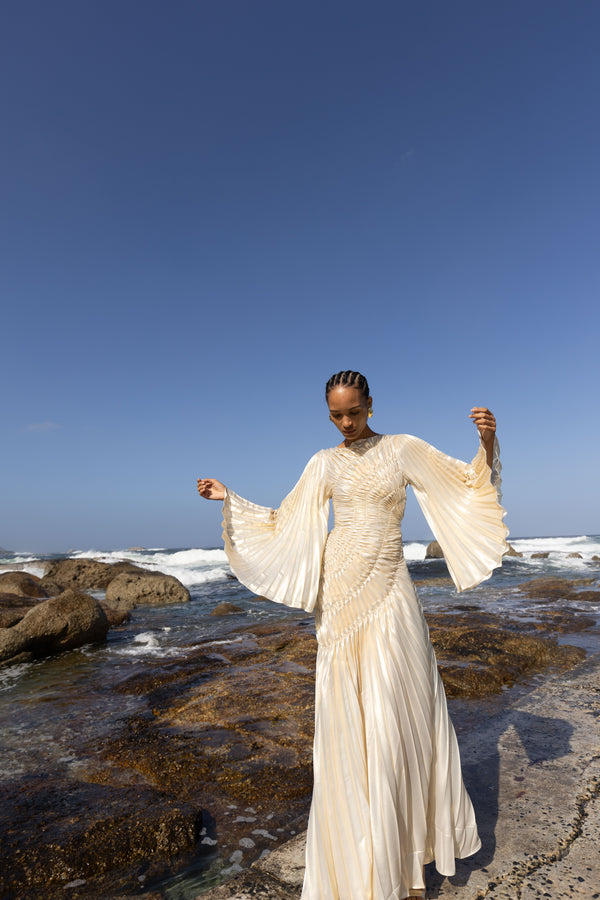 Fossilite Dress Floor Length Metallic