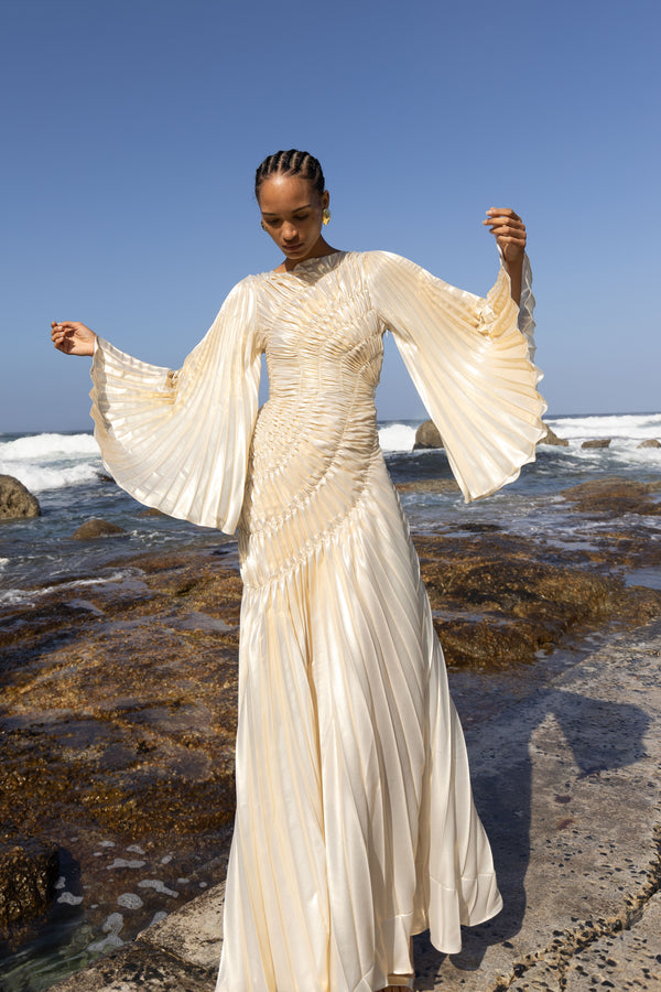 Fossilite Dress Floor Length Metallic