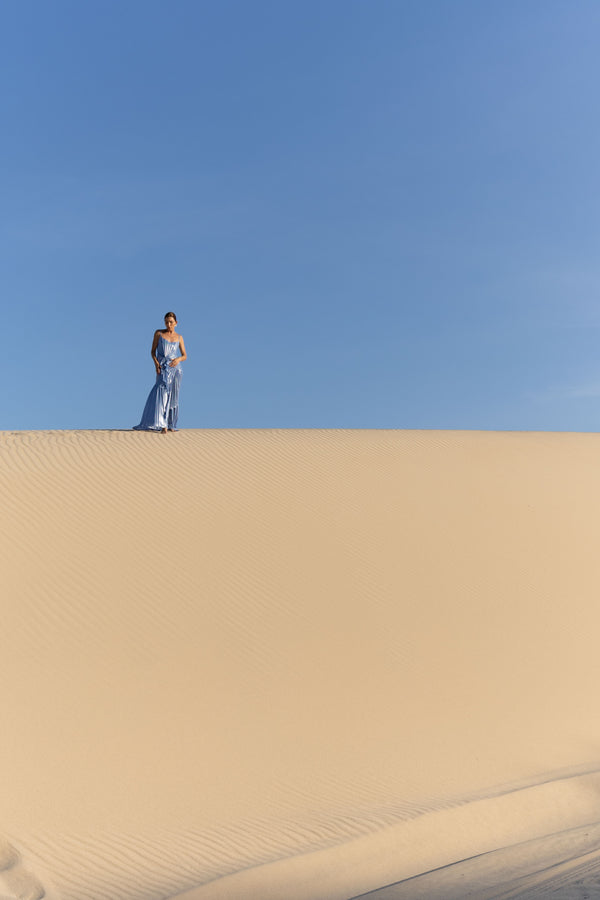 Torrent Dress Floor Length Metallic