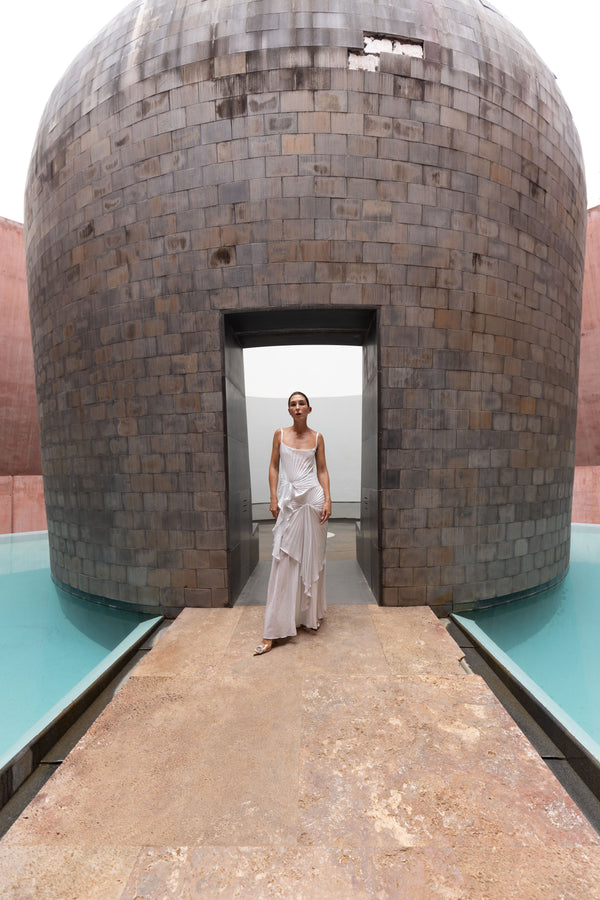 Torrent Dress Floor Length Metallic