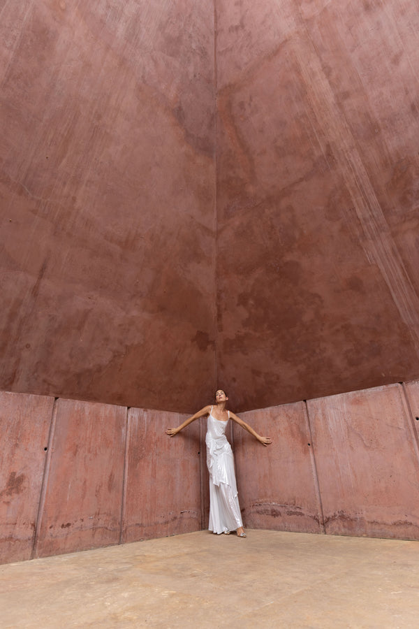 Torrent Dress Floor Length Metallic