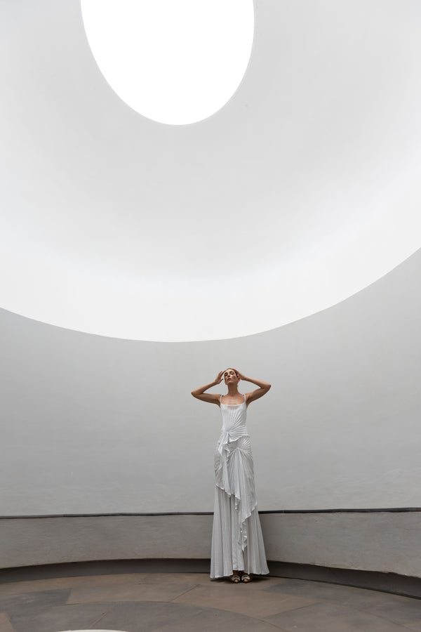 Torrent Dress Floor Length Metallic