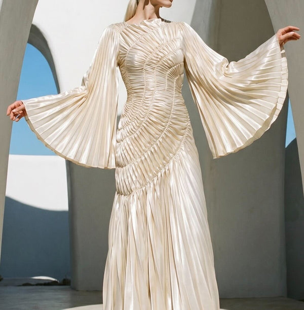 Fossilite Dress Floor Length Metallic