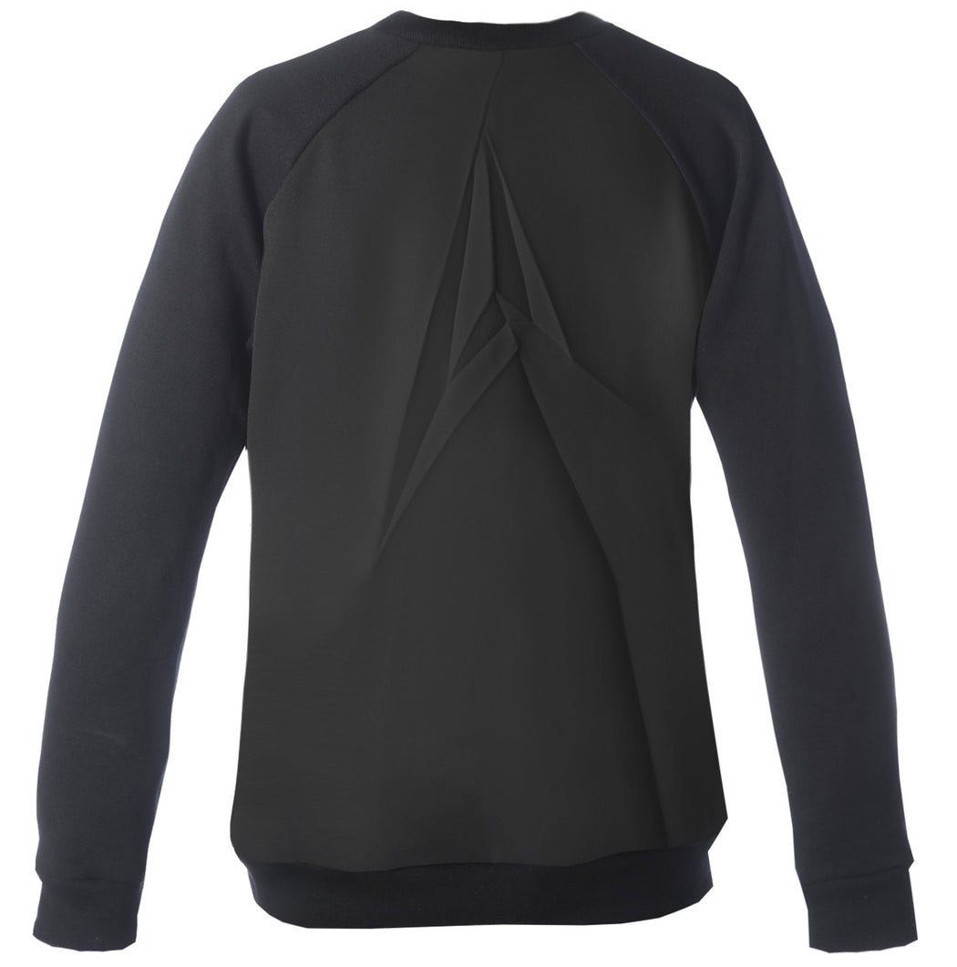 Black sweatshirt with a unique back design