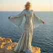 Fossilite Dress Floor Length Metallic