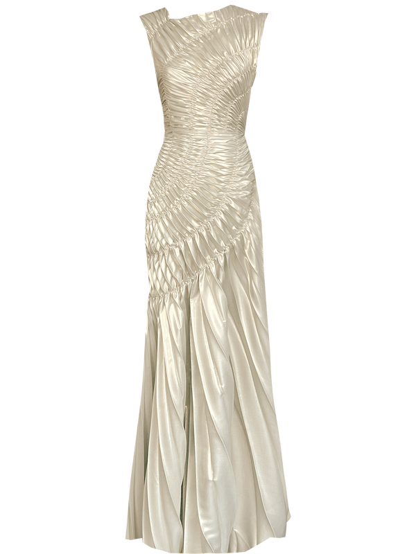 Georgia Hardinge - Shop - Fossil Dress Floor Length Metallic UK12 / Ivory Gold Metallic Georgia Hardinge - Shop - Fossil Dress Floor Length Metallic UK12 / Ivory Gold Metallic