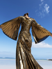Fossilite Dress Floor Length Metallic