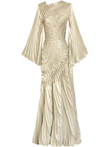 Fossilite Dress Floor Length Metallic