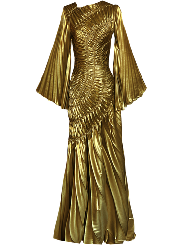 Fossilite Dress Floor Length Metallic