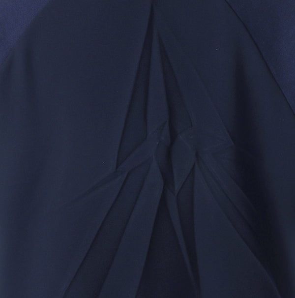 Navy blue fabric with pleated design