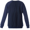Navy blue sweatshirt with a pleated design on the back.
