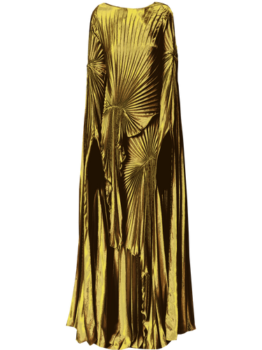 Waterfall Dress Floor Length Metallic