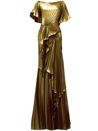 Chrome Dress Floor Length Metallic