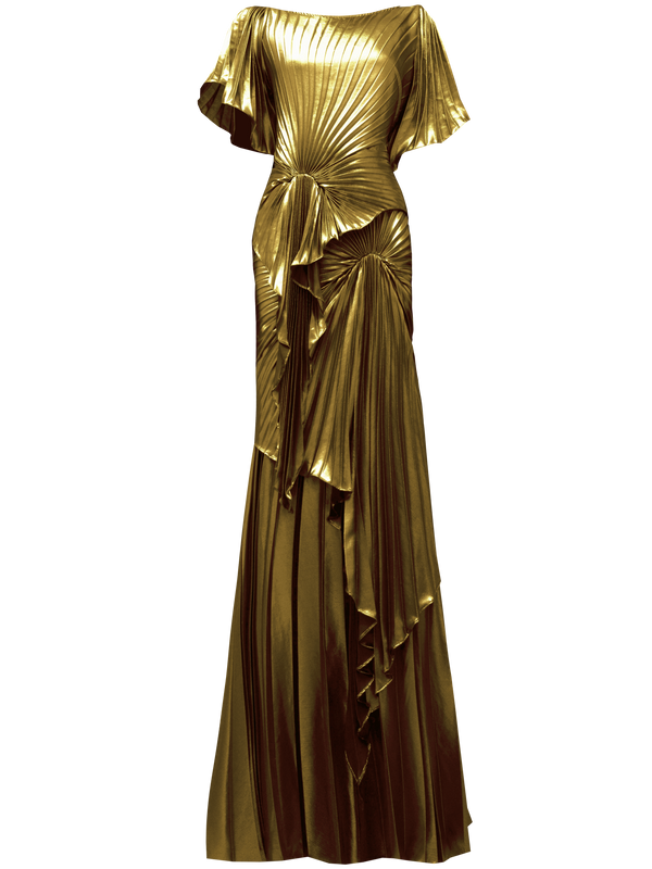 Chrome Dress Floor Length Metallic