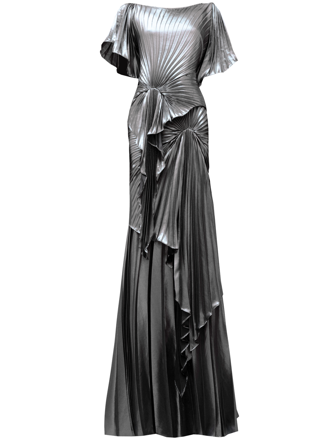 Chrome Dress Floor Length Metallic