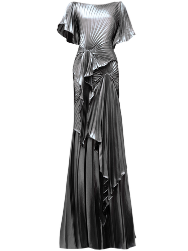 Chrome Dress Floor Length Metallic