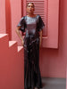 Chrome Dress Floor Length Metallic
