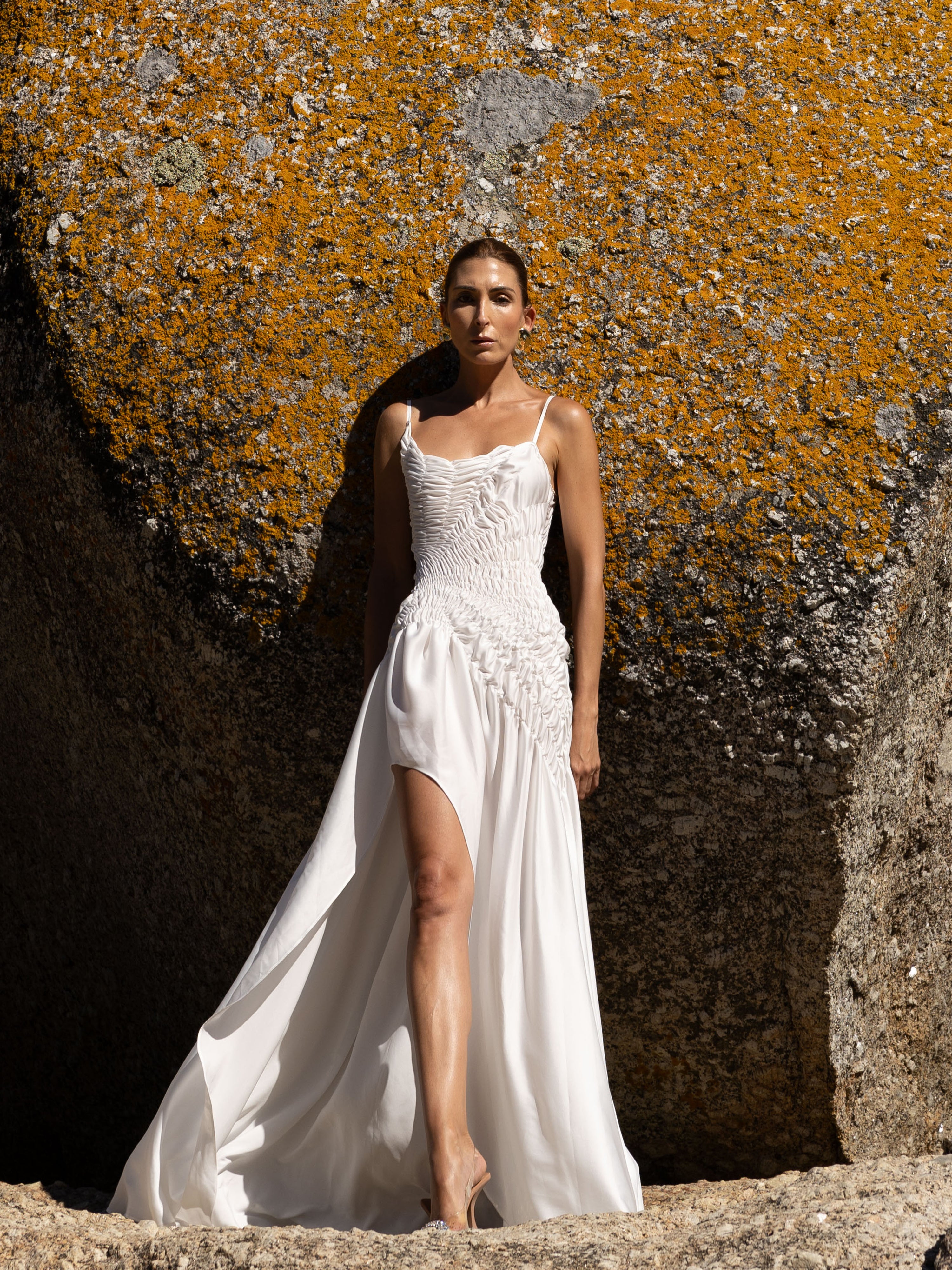 eclipse dress floor length Low back wedding dress Eclipse with slit