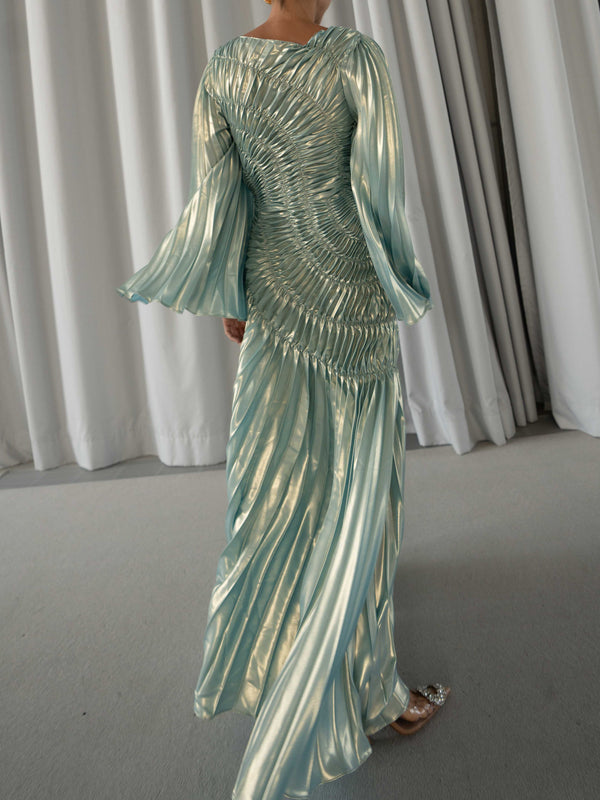 Fossilite Dress Floor Length Metallic