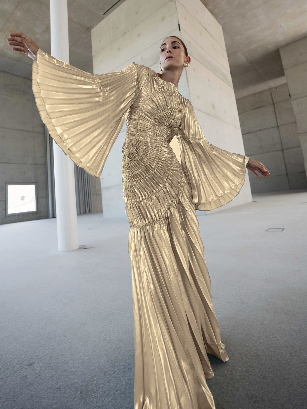 Fossilite Dress Floor Length Metallic