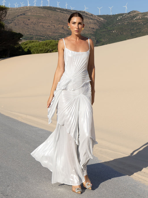 Torrent Dress Floor Length Metallic