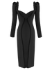Georgia Hardinge black jersey rib midi dress Blaze long sleeve fitted