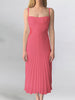 Georgia Hardinge Pink Empire Dress bow back pleated midi strappy wedding guest tie bustier
