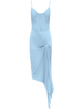 Georgia Hardinge Blue Dazed Dress bestseller cocktail pleated asymmetric strappy wedding guest occasionwear