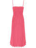 Georgia Hardinge Pink Empire Dress bow back pleated midi strappy wedding guest tie bustier