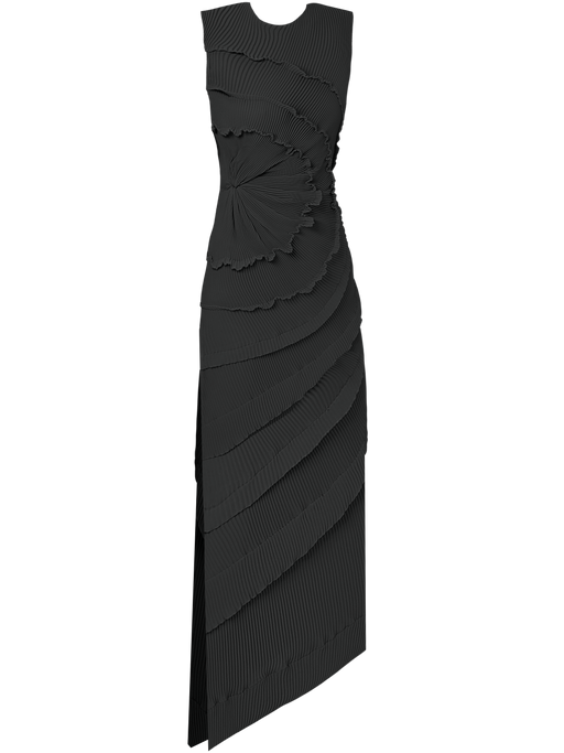 Georgia Hardinge Opal Dress Black tie pleated unique floor length gown event