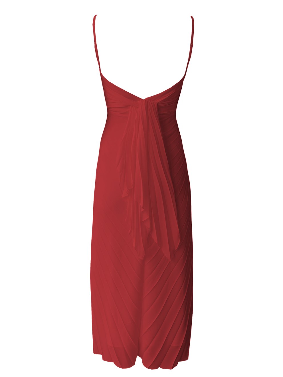 Georgia Hardinge Red Empire Dress bow back pleated midi strappy wedding guest tie bustier