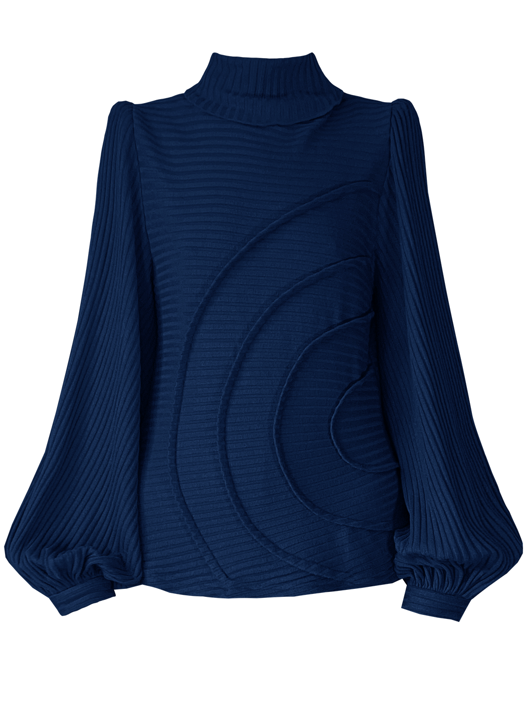 georgia hardinge navy turtleneck jumper puff sleeve serra tucks circle