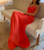 Georgia Hardinge Red Dazed Dress maxi floor length strappy pleated bestseller wedding guest formal gown