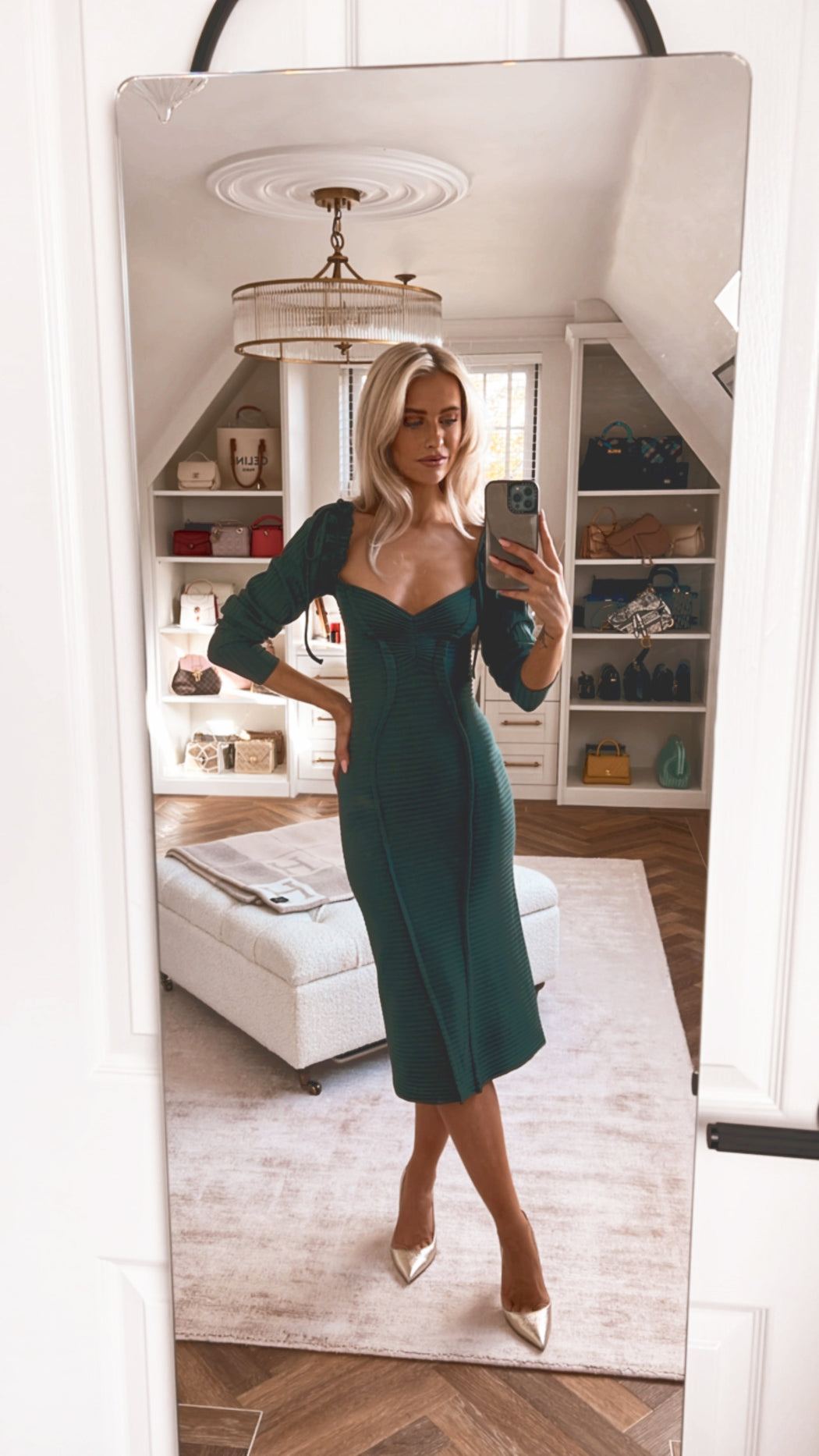 Georgia Hardinge Blaze Dress green jersey midi bodycon inthefrow victoria magrath