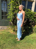 Georgia Hardinge Blue Dazed Dress bestseller cocktail pleated asymmetric strappy wedding guest occasionwear sustainable tigerlily taylor